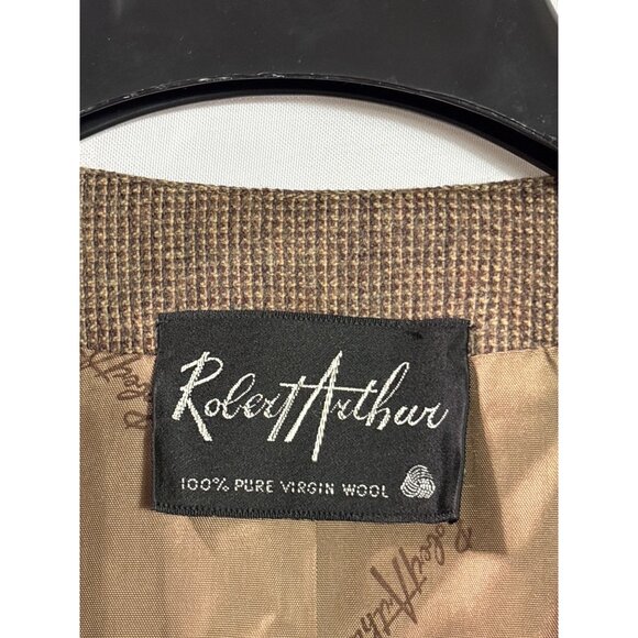 Robert Arthur Womens 100% Virgin Wool Brown Blazer Jacket Size 10 Lined - Picture 3 of 4